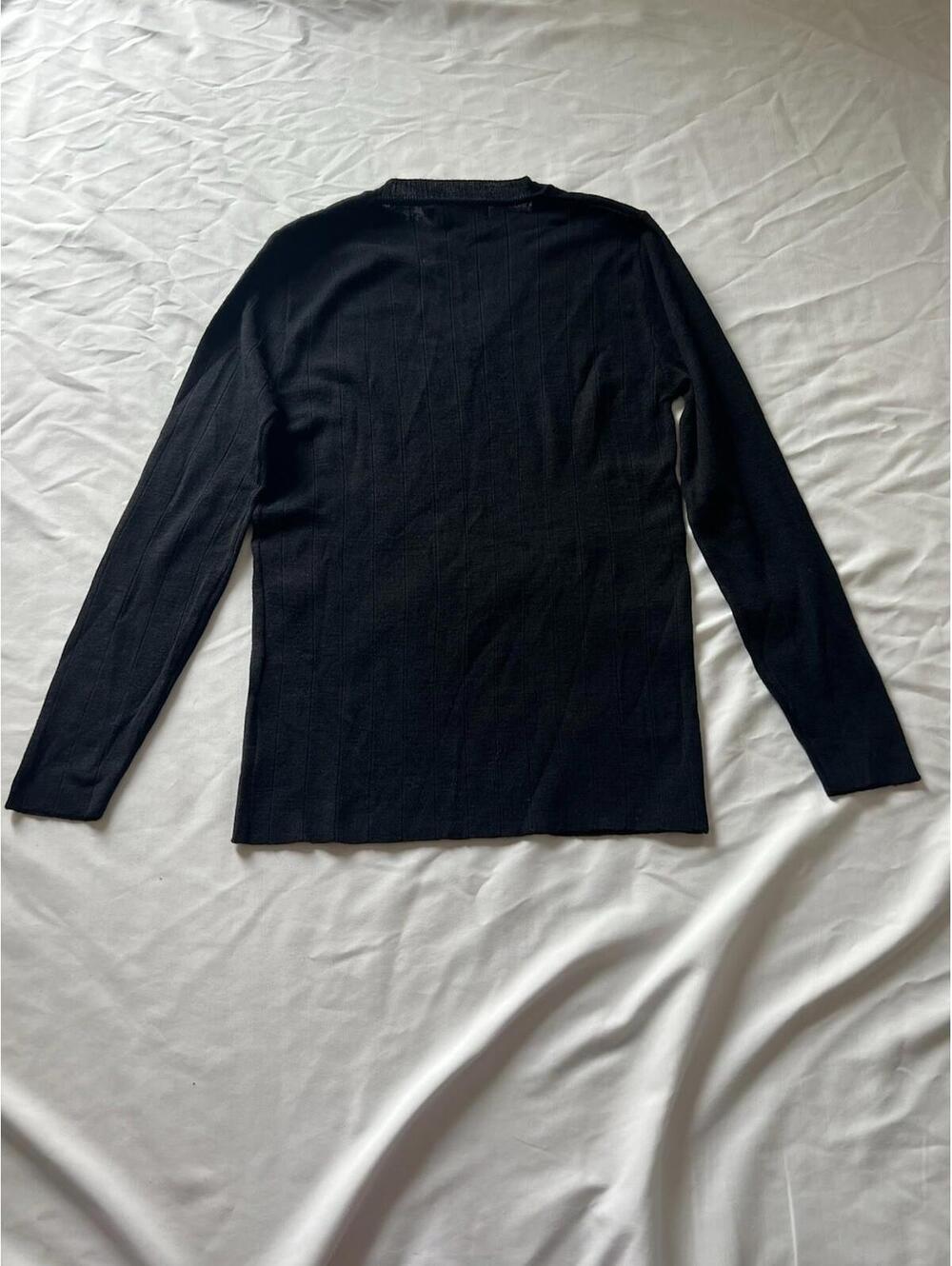 Options r Ribbed V Neck Sweater Womens‎ Medium Charcoal Wool Blend